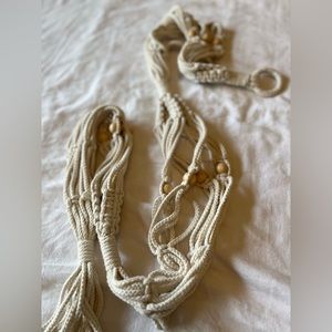 Macrame plant holder.